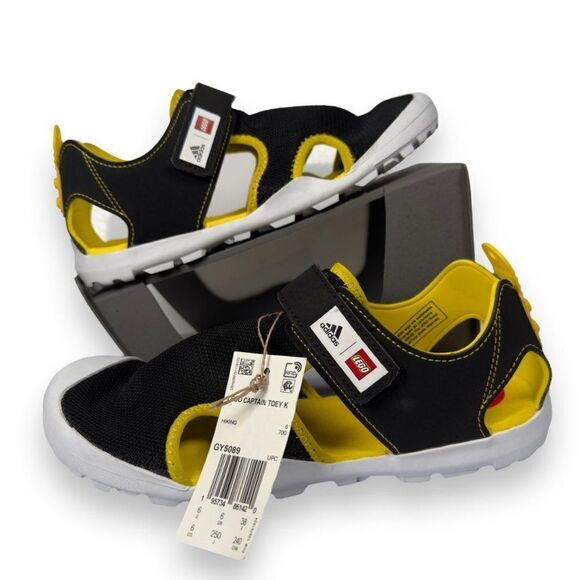 Adidas LEGO x Captain Toey J Sandals 'Black Yellow' GY5089 Youth 6 - Picture 1 of 12